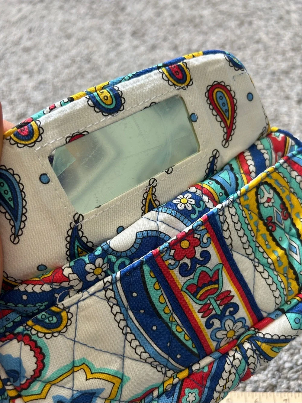 Vera Bradley Quilted Cosmetic Pouches in Blue, Yellow, Red, White